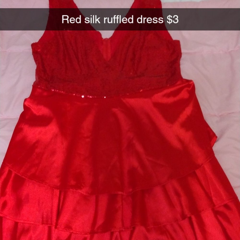 Ruffled silk dress